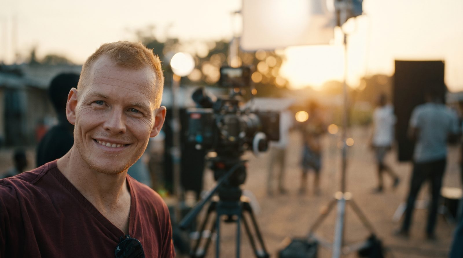 Maarten Langelo on set